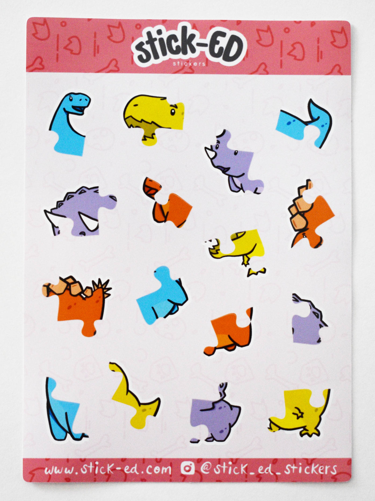 Dinosaur Jigsaw Puzzle Sticker Sheet (Pack of 2)