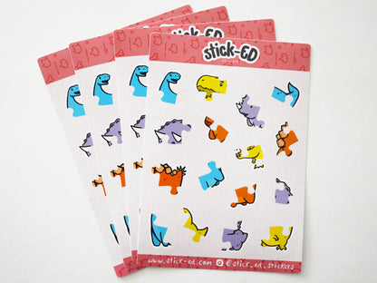 Dinosaur Jigsaw Puzzle Sticker Sheet (Pack of 2)