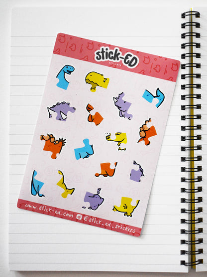 Dinosaur Jigsaw Puzzle Sticker Sheet (Pack of 2)